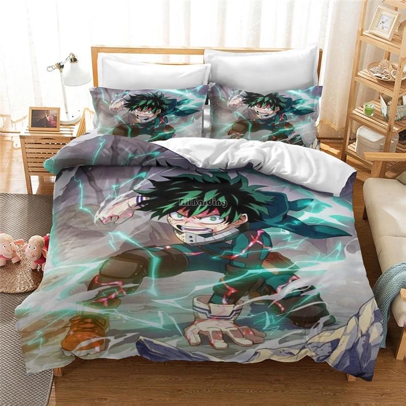 Popular Anime My Hero Academia 3d Bedding Set Duvet Cover Set Pillowcase All Might Bakugou Katsuki Comforter Cover Set Drop Ship