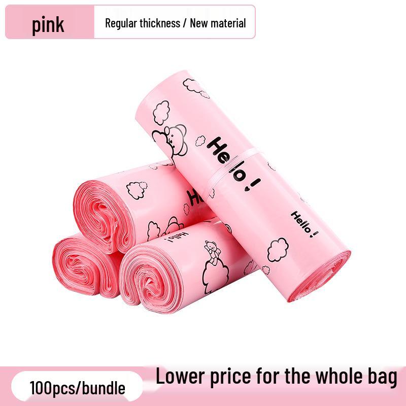 "Custom Logo Waterproof Pink Express Packaging Bags - Durable & Fresh Design"