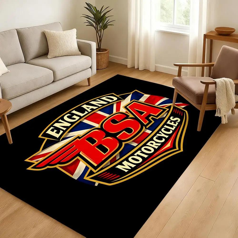 British Classic Motorcycle Racing Thickened Absorbent Non-Slip Floor Mat Bedroom Living Room Door Mat Flannel Rug