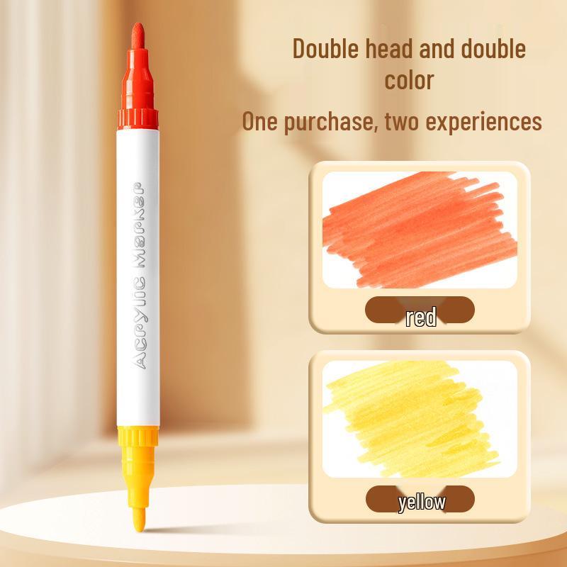 Acrylic Non-Bleeding Double-Ended Marker Pens for Kids, Washable and Layerable Watercolor and Colored Pens for Students.