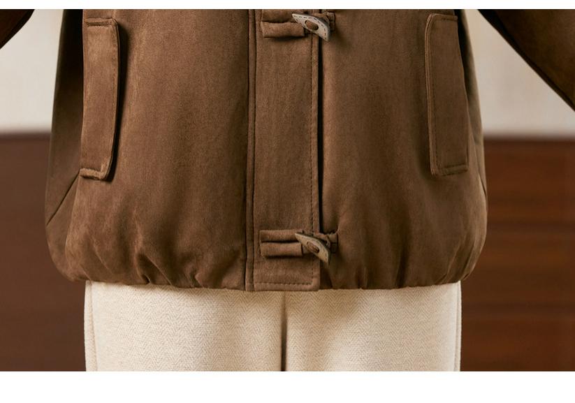 Mom's Stylish 2025 Lamb Wool Padded Jacket: Elegant Lapel Design for Middle-Aged and Elderly Women