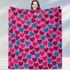 Black Colorful Heart  Star Blanket Vibrant Plush Throw for Living Rooms  Bedrooms Fits Lively Playful Home Decor and Sofas