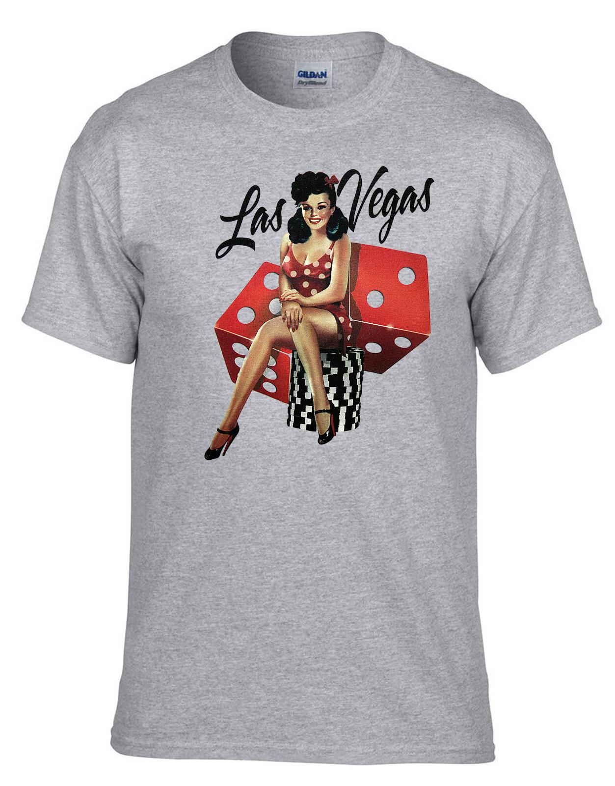 

26 Rockabilly Sexy PinUp Dices Dots 50s Style Roulette Grey T-Shirt -346_Grey- Unisex T-Shirt 5XL різнокольоровий
