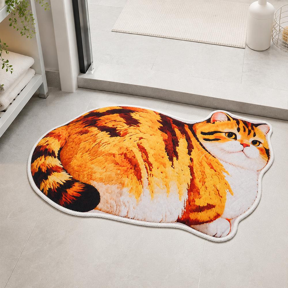 Ginger Cat Bathroom Carpet Russian Blue Floor Mat Entrance Carpet Living Room Tea Table Bedside