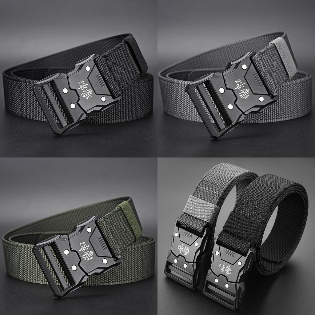 Fashionable Buckle Alloy Men Nylon Woven Waist Belt For Daily And Outdoor Use