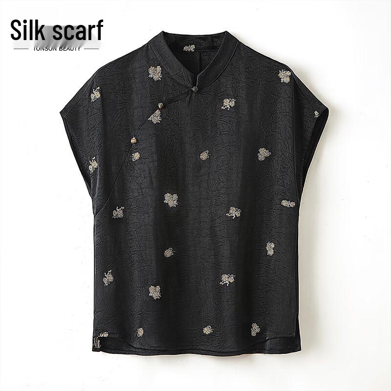 Women s Chinese Style Embroidered Sleeveless Blouse XXL