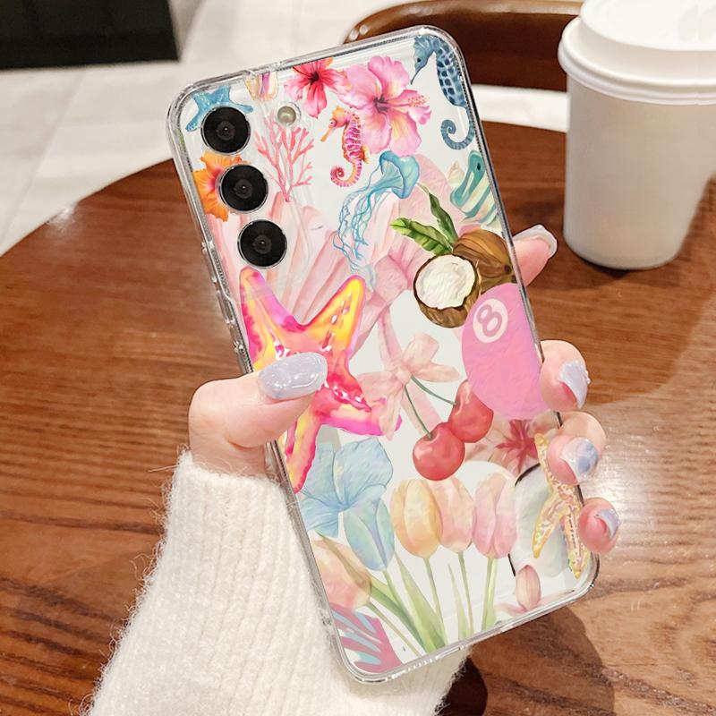 Starry Sea Dolphin Adventure Phone Case For Samsung S26 S25 Ultra S24 Plus S22 S23 S21 FE A54 A15 A35 A55 A16 A36 A56 A17 A37 A57 5G Clear Soft Cover