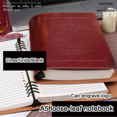 Cahier de matières A5 à feuilles mobiles pour étudiants, bloc-notes d'affaires à couverture souple, agenda, livre de compte rendu de réunions de travail, pages intérieures lignées/vierges/quadrillées