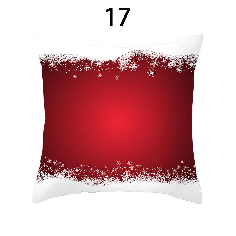 Merry Christmas Cushion Cover Xmas Pillowcase Happy New Year Navidad Santa Claus Red Pillow Cover Ornament Gifts Home Decor