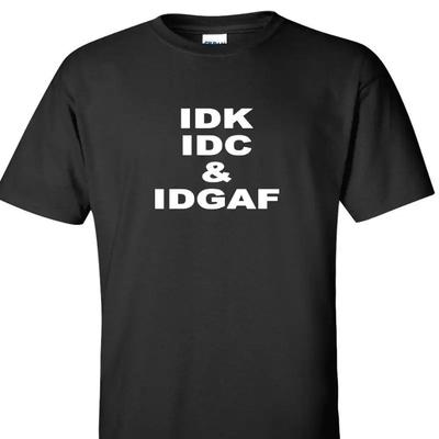 Nie wiem, mam to gdzieś, gówno mnie obchodzi Śmieszny Internetowy Mem Millenials Geek Czarna Koszulka