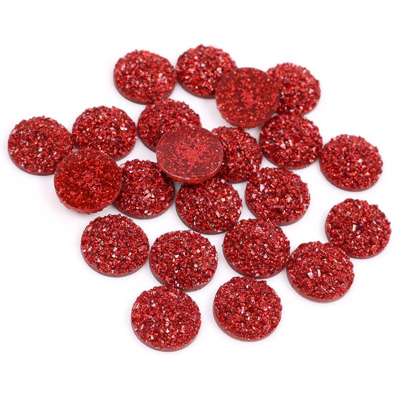 40 Stück/Los 8mm 10mm 12mm Mixfarben Druzy Naturstein Konvex Flachrücken Harz Cabochons DIY Schmuckherstellung Zubehör Zubehör