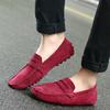 Fashion Men Casual Shoes Fashion Men Shoes Handmade Suede Mens Loafers Moccasins Slip On Mens Flats Male Driving Shoes Blue Size 46