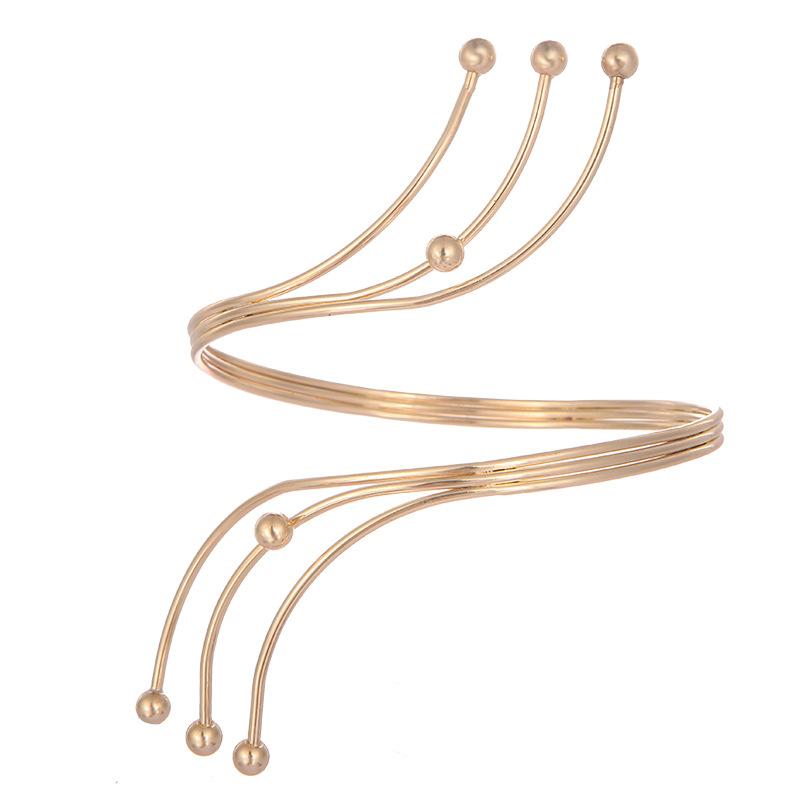 Baroque Retro Note Multi Layer Bracelet, Metal Open Cuff Arm Ring