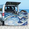 Artistic Sea Wave Beach Towel, Ink Style Ocean Pattern Quick Dry Absorbent, Large Sand Resistant Travel Pool Essentials