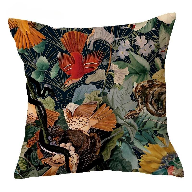 Beautiful Scenery Pillowcase Peach Leather Decorative Cushion Cover Office Home Sofa Decorative Cushion Cover