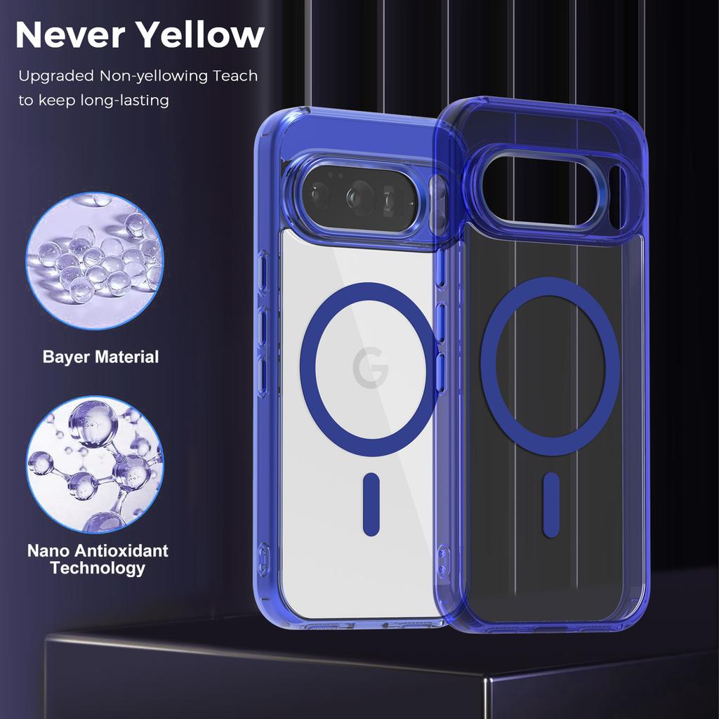 Luxury High Transparent Magnetic For Magsafe Wireless Charging Case For Google Pixel 10 Pro XL 9A Solid Color Bumper Back Cover