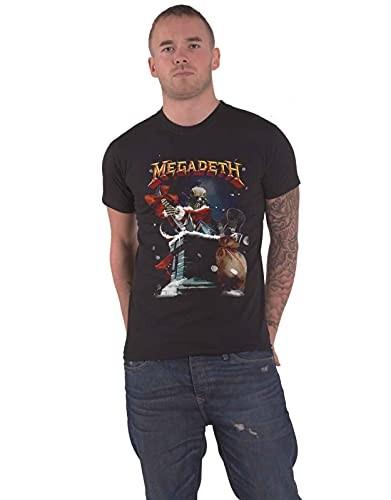 Megadeth T Shirt Santa Vic Chimney Band Logo Unisexs Black Xxl S
