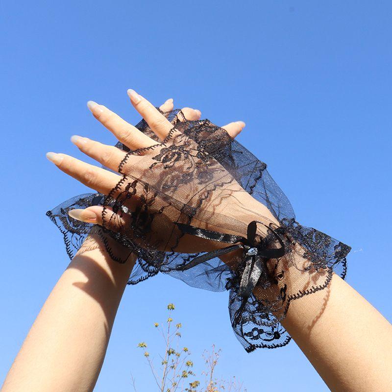 

Ретро Кружевной Браслет Лолита Кружевные Банты Супер Фея Мори Стиль Белое Свадебное Платье Фотостудия Фотография Женские Нарукавники Black One size