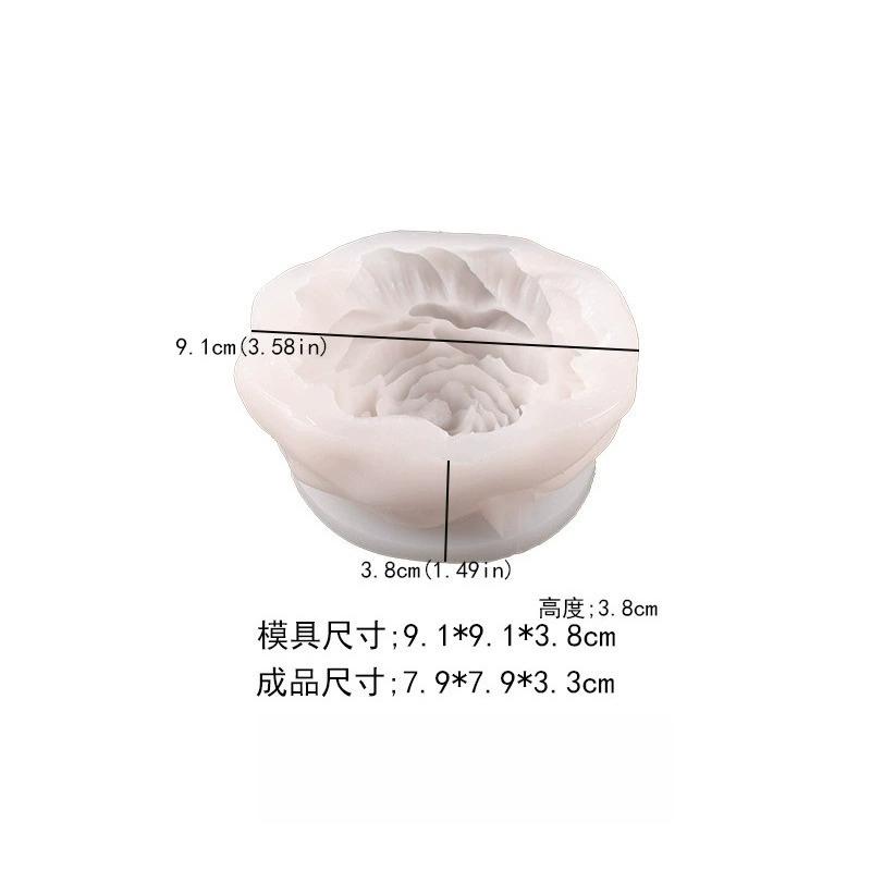 Neue 3D Rose Blume Pfingstrose Silikon Kerzenformen DIY Blume Kerze Gips Harz Seife Schokoladenherstellung Form Valentinstagsgeschenk