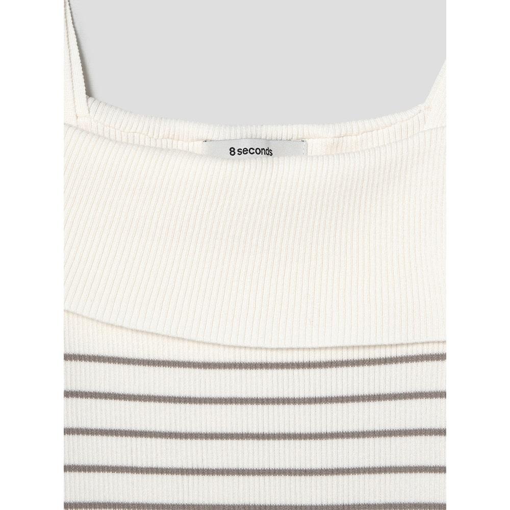 8seconds Striped Off-Shoulder Knit Ivory (114851Ay10)