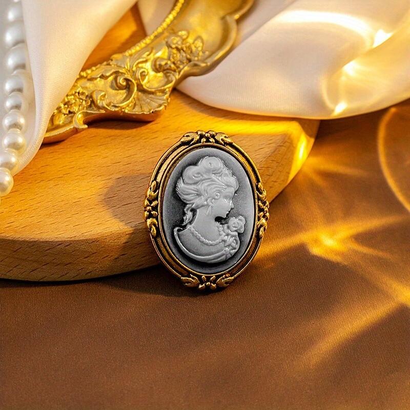 Klassisch Damen Herren Vintage Relief Schönheit Anhänger Broschen Corsage Mode Unisex Retro Barockstil Kristall Abzeichen Schnallen Anstecknadeln