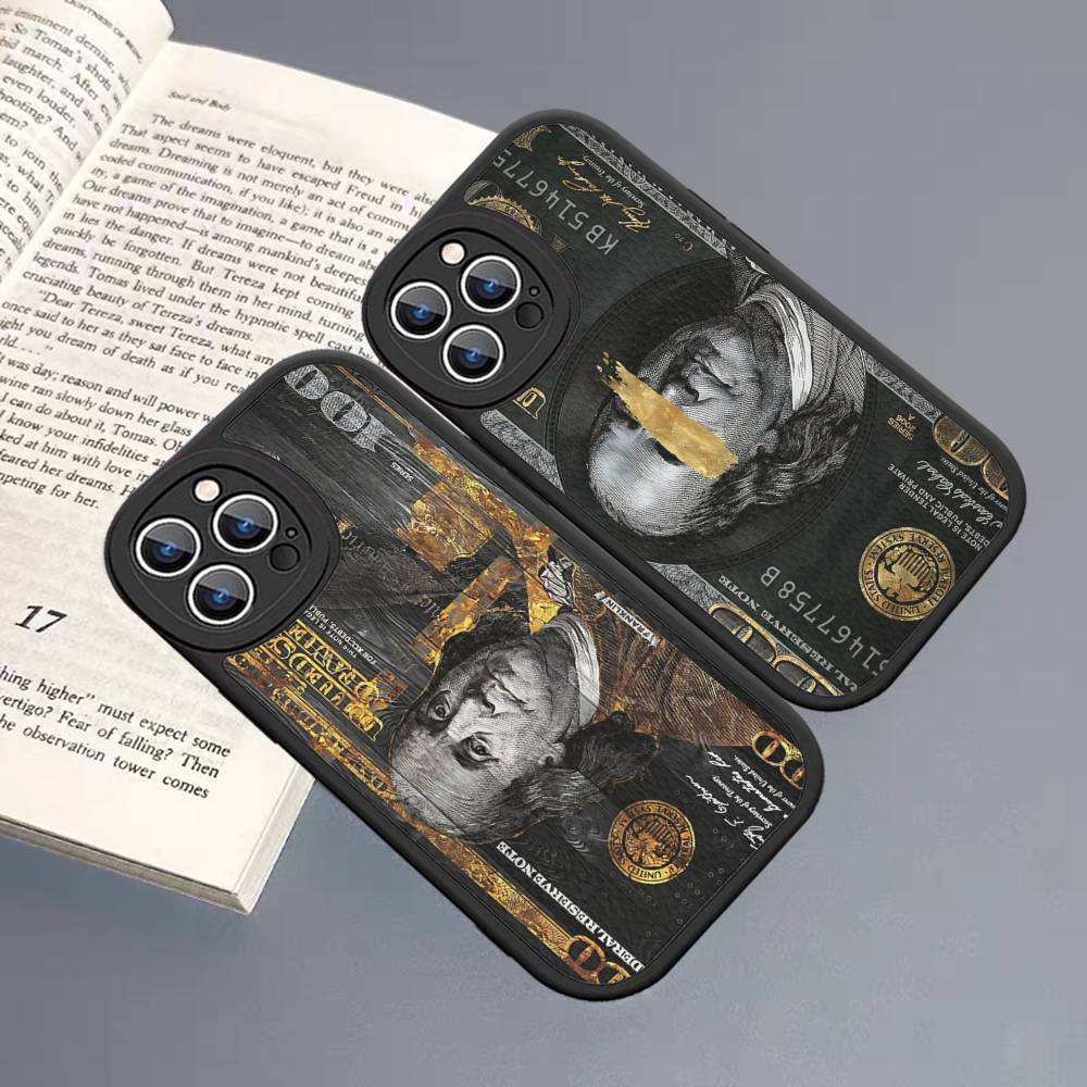 Dollar Bill Illustration Graphic Leather Phone Case For IPhone 16 14 15 Pro Plus 13 12 11 Pro Max Silicone Cover
