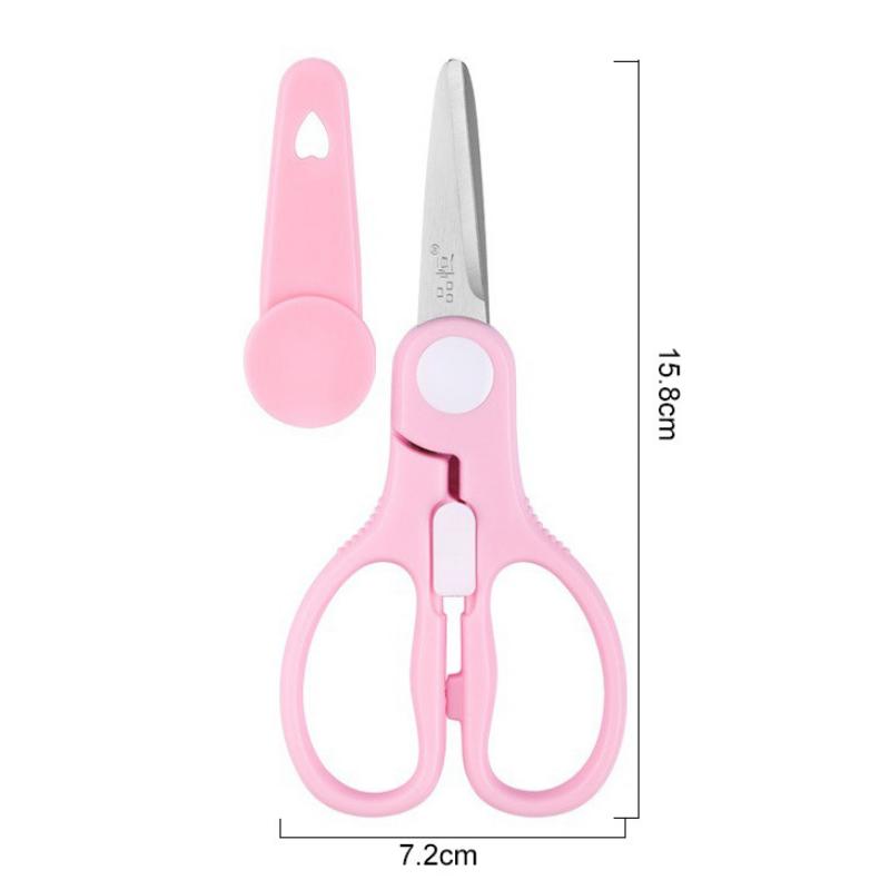 Stainless Steel  Portable Babies Hand Tools ABS Handle Children's Complementary Scissors Kitchen Student Paper Cuttings Tools School Office Stationery