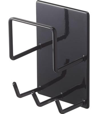 Yamazaki Magnetic Bathroom Cleaning Tool Holder, Black, Approx. W8 X D6 X H12cm, Tower Bathroom Rack, Bath Cleaning Storage, 4977