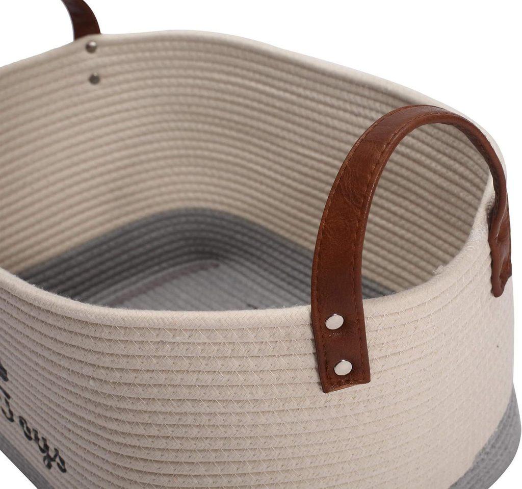 Cotton Multifunction Storage Basket With Handles For Home Organization And Toy Storage