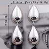 Trendy Chunky Water Droplet Dangle Earrings for Women European Vintage Long Drop Earrings Metal Geometry Personality Jewelry
