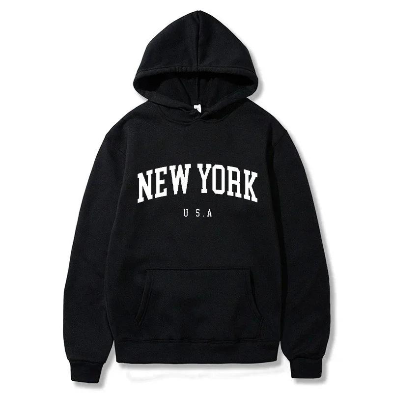 Men Women New York U.S.A City Hoodies Fashion Le