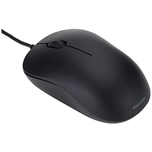 Sanwa Supply Wired Mouse Type-C Connection Blue LED Sensor Medium Size Windows/Mac Compatible MA-BLC194BK