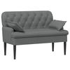 Two Seater with Button Tufting Dark Gray 111 X 68 X 80 Cm Fabric