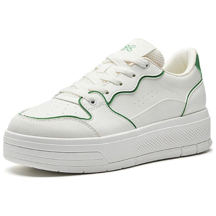 Anta Jelly 2 Lightweight Breathable Height Increasing Low top Skateboard Shoes Women's White Green 122528032-1