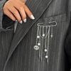 Rhinestones Pearls Brooch With Removable Alloy Chain For Pants Decoration And Fashion Accessories