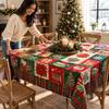Christmas Tablecloth with Cute Pattern Print, Festive Holiday Party Decoration Table Cover