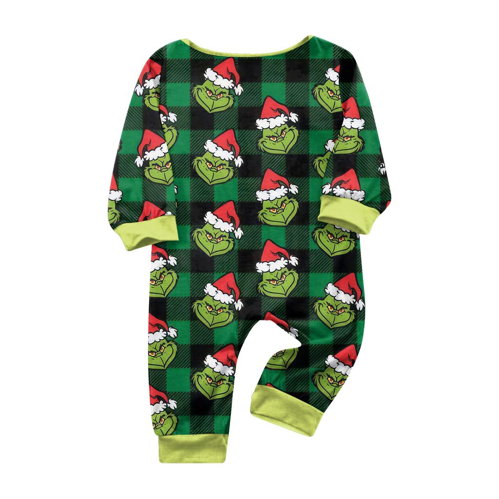 Christmas Print Family Matching Loungewear Set Long Sleeve Neck Top and Pants