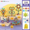 3D Stereo Plum Blossom Building Blocks – Rotating Snowflake Interlocking Educational Toys for Children