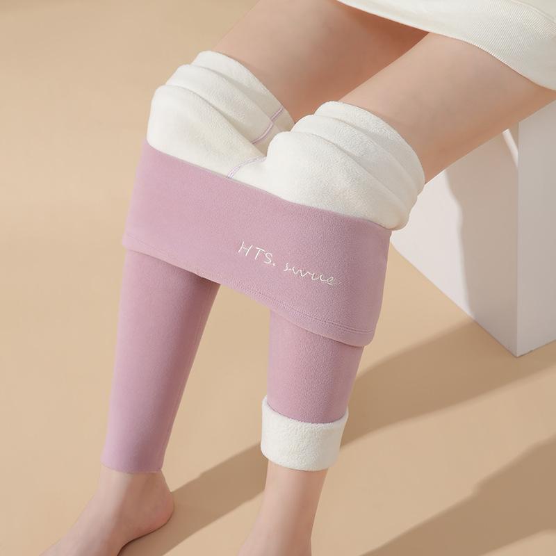 German Long Johns Women Wear Autumn and Winter Piled Thickened Heating and Thermal Pants High-waisted Lamb Wool Bottomed Cotton Wool Pants
