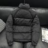 Leichte Herren-Jacke aus weißer Entendaune - Winter 2025 Jugendmode, Warmer lässiger kurzer Stil mit Stehkragen