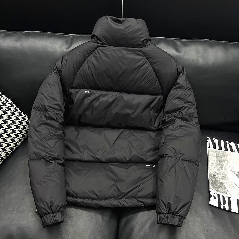 Leichte Herren-Jacke aus weißer Entendaune - Winter 2025 Jugendmode, Warmer lässiger kurzer Stil mit Stehkragen