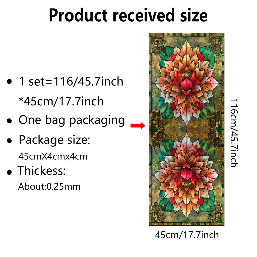 Europeisk Retro Stil Vindusfilm PVC Elektrostatisk Glassklistremerker Farget Vindusfilm Statisk Heftende Frostet Glassfilm
