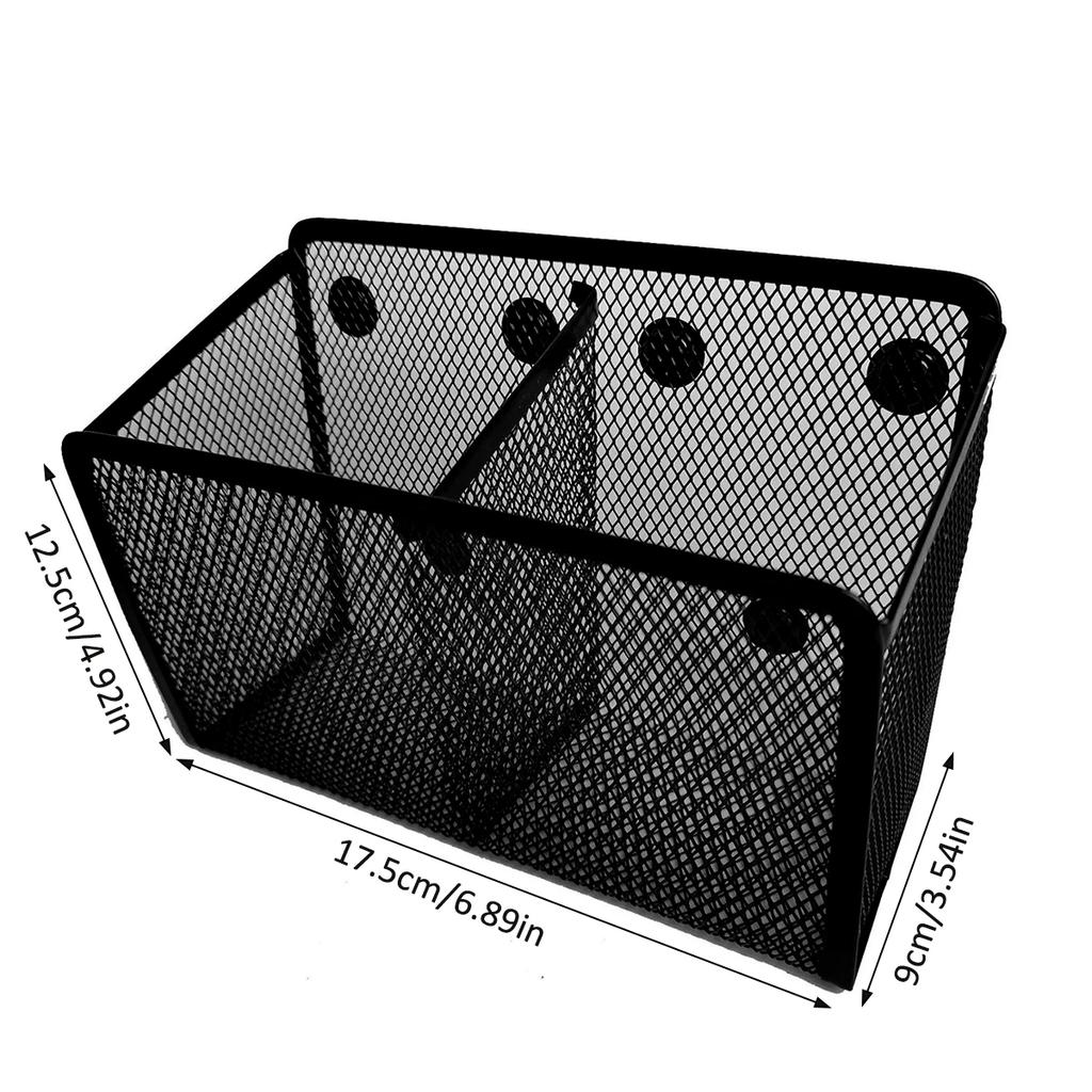 Mesh Magnetic Pencil Holder Metal Stationary Organizer Desktop Stationery Storage Mesh Basket for Refrigerator Locker Office