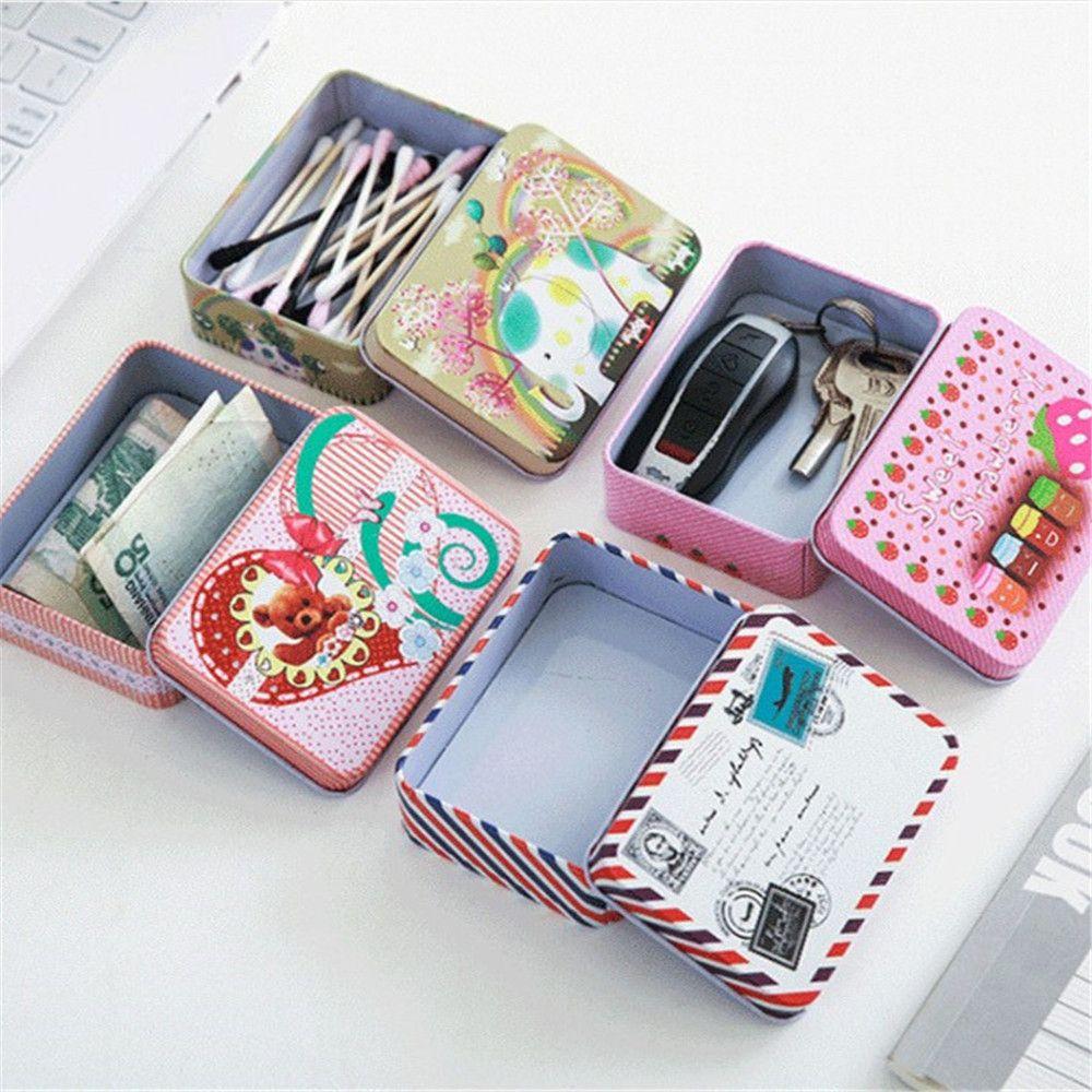 Organizer Box Iron Hairpin Jewelry Box Mini Cartoon Storage Boxes Dustproof