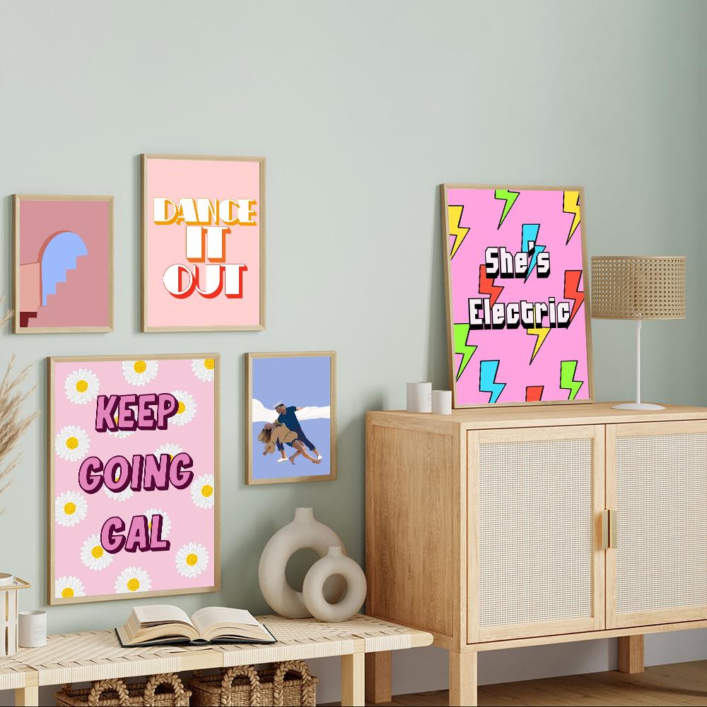 Art Quote Color Text Poster Picture Wall Mural Print Kid Nursery Living Room Home Decor Canvas Painting Motivational Keep Going