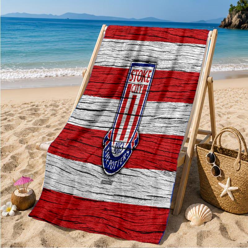 Stoke Football Club Beach Towel Microfiber Beach Towel, Lightweight and Quick-Dry, for Summer Travel, Swimming Pool Fan Birthday Gift