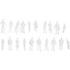 Unpainted Plastic Figure Models - 1/100-1/75 Scale Architectural Models, Solid Colors, Decorative Human Figures for Scenery Modeling (100 Sheets, 1:10