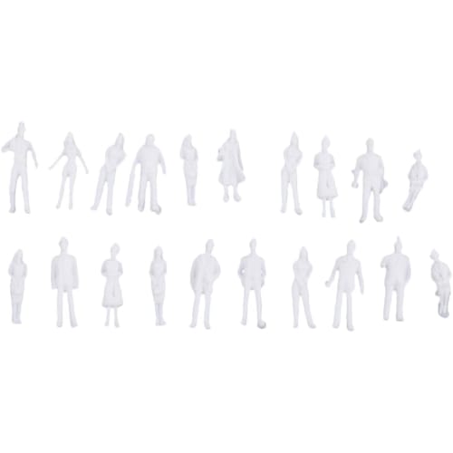 

Unpainted Plastic Figure Models - 1/100-1/75 Scale Architectural Models, Solid Colors, Decorative Human Figures for Scenery Modeling (100 Sheets, 1:10