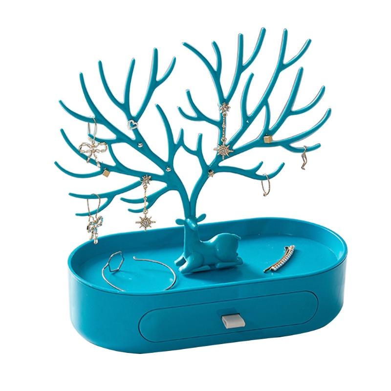 Jewelry Storage Box with Mini Deer for Creative Holder for Earrings Necklace Ring Pendant Bracelet Storage and Display X3UC