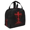 Calvary Cross Christian Orthodox Monastic Symbol Portable Lunch Box for Women Waterproof Thermal Cooler Food Insulated Lunch Bag